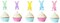 40PCS Easter Bunny Cupcake Toppers – 5 Colors, 3.5"x13.5" for Party Cake Decorations